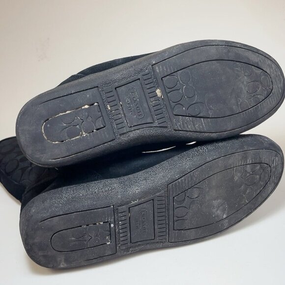 Coach Womens 7.5 Tulip Signature Leather Black Patterned Boots - Picture 14 of 16